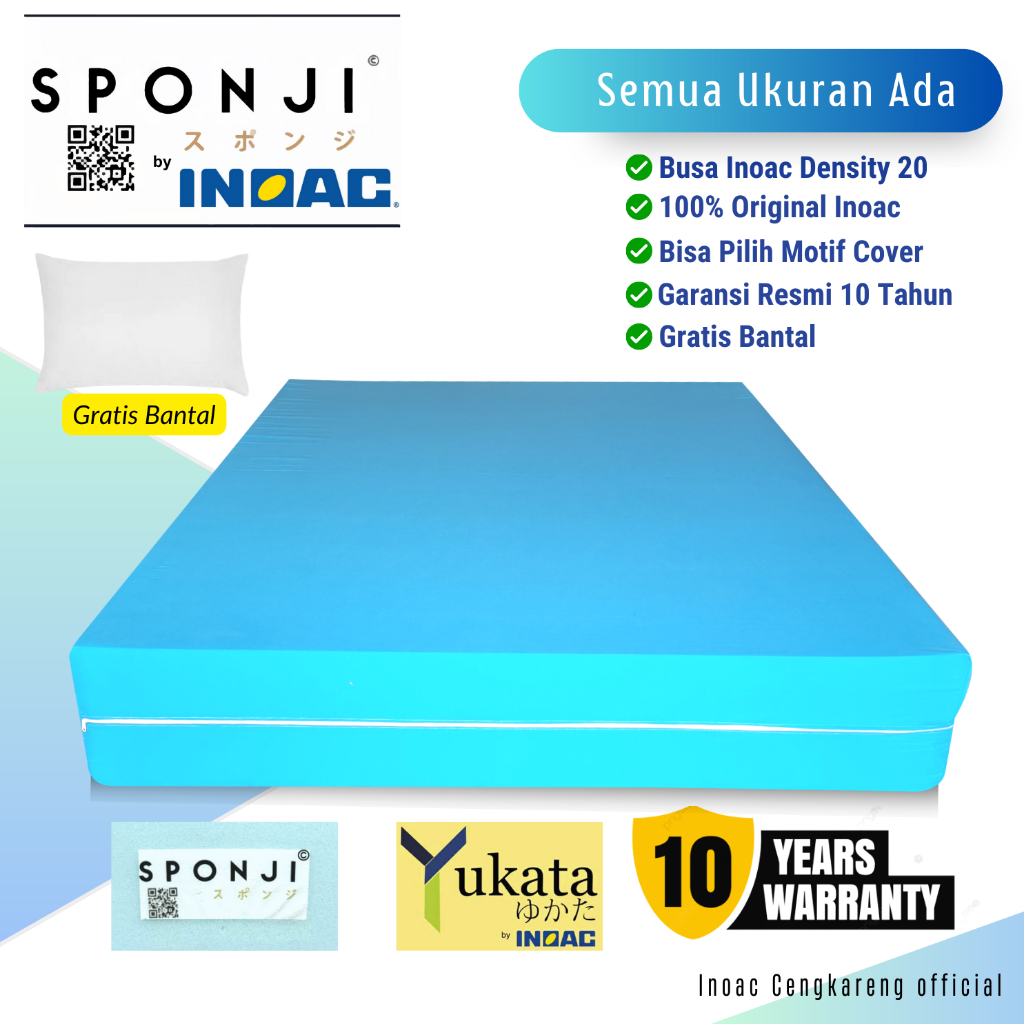 Inoac Sponji Kasur Busa D23 Original Densitas 23 Garansi 10 Tahun / Kasur Busa Inoac Yukata Sponji U