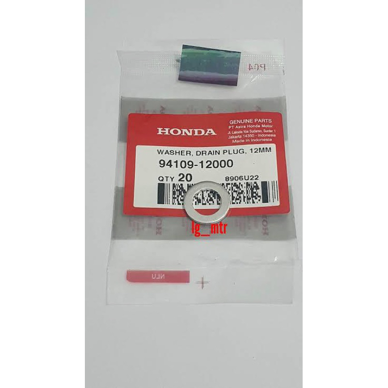 Ring baut tap oli mesin beat scoopy spacy genio pcx adv vario verza crf 94109-12000