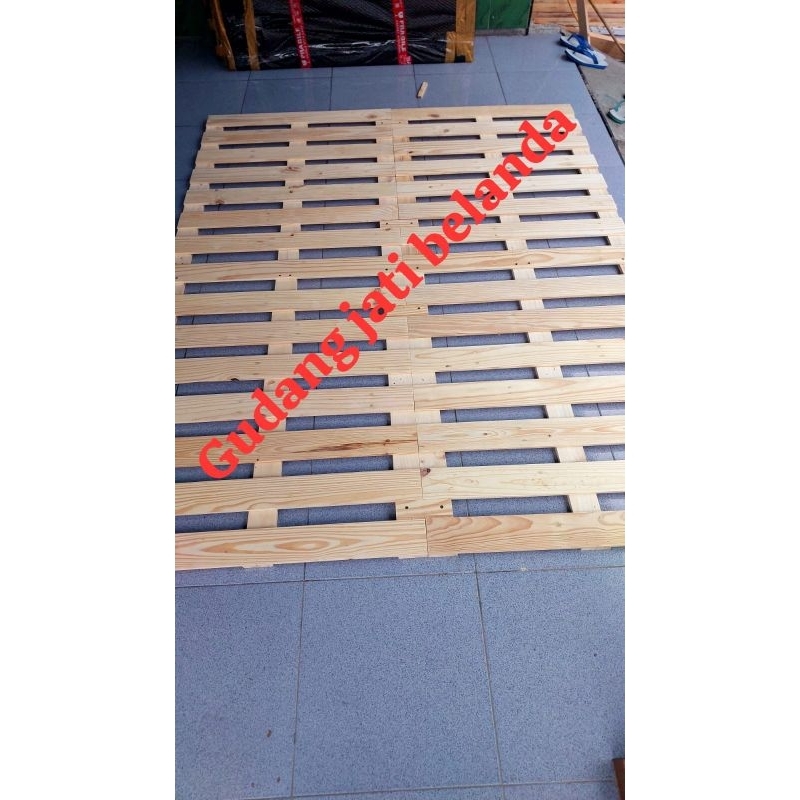 palet kayu jati belanda, tatakan dipan kasur, alas kasur, palet