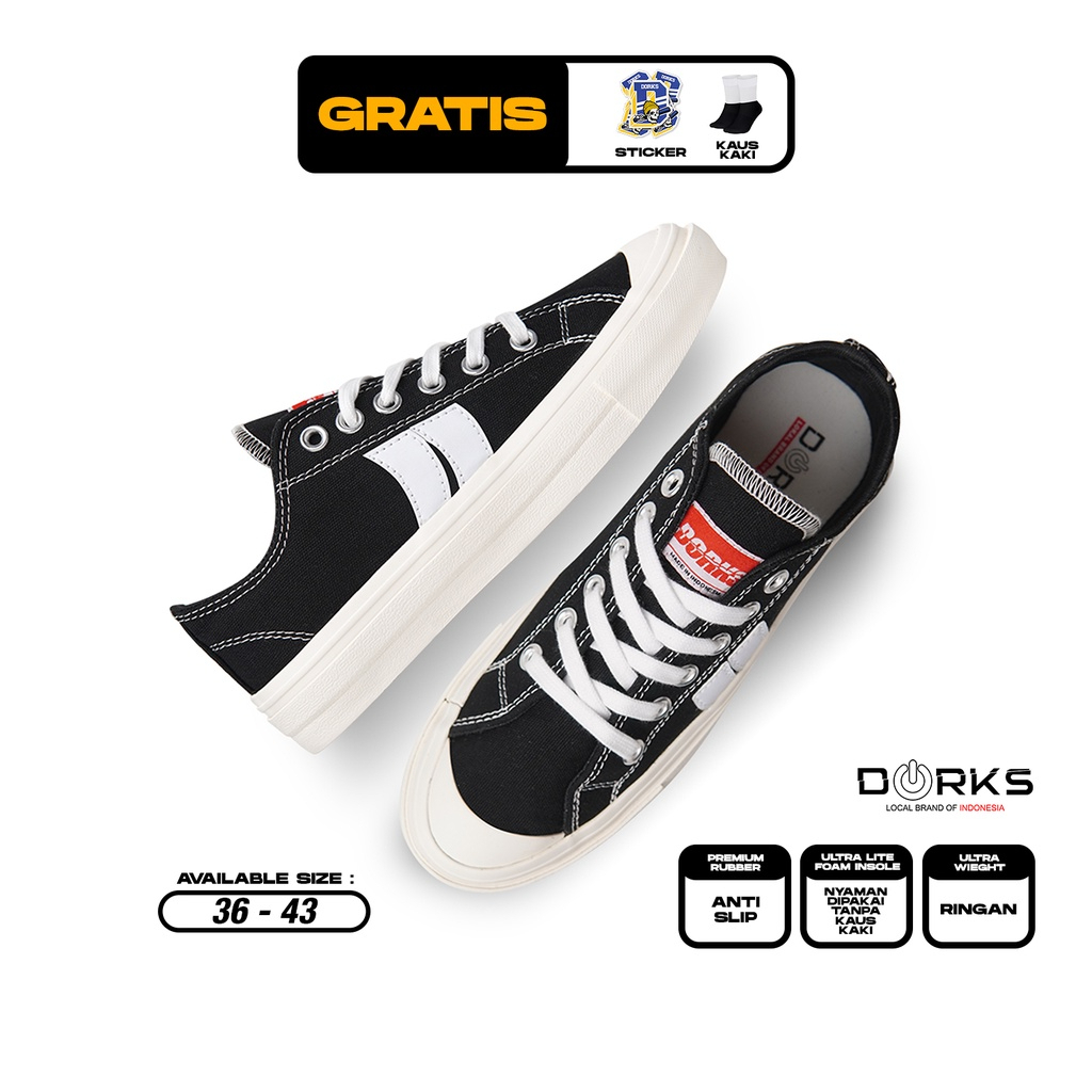 Sepatu DORKS Classic Low - Black