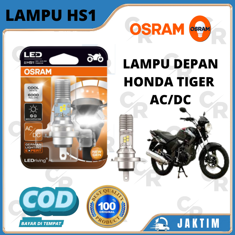LAMPU BOHLAM DEPAN MOTOR TIGER LED OSRAM HS1 AC/DC H4 ORIGINAL
