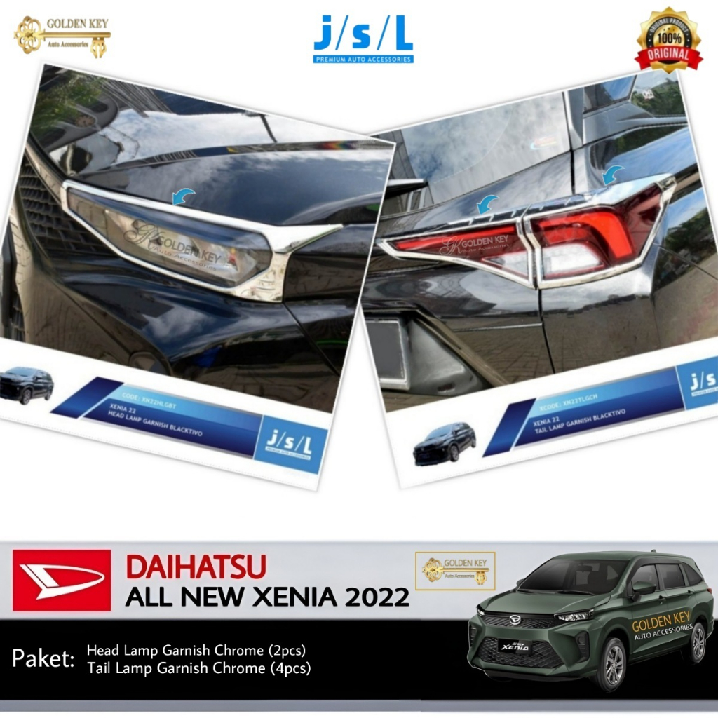 PAKET All New Xenia 2022 Garnish Depan + Belakang Chrome