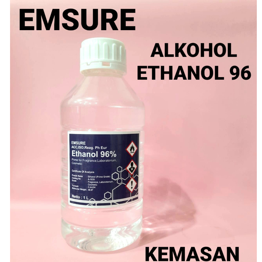 (ETA/EMSURE) EMSURE ETHANOL 96 KEMASAN 1 LITER. ETANOL CAMPURAN BIBIT PARFUM TERBAIK. FRAGRANCE GRAD