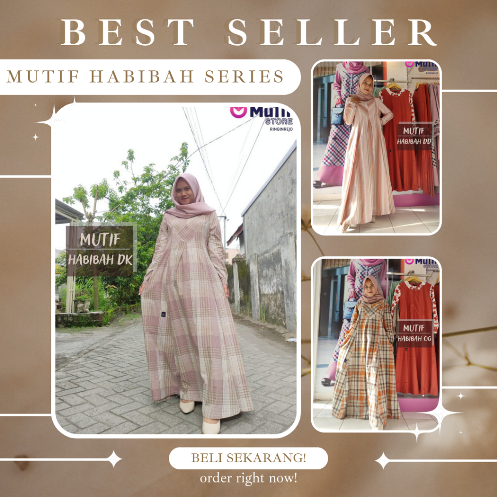 MUTIF NEW HABIBAH SERIES / GAMIS MUTIF HABIBAH / GAMIS HABIBAH TERBARU / GAMIS DEWASA