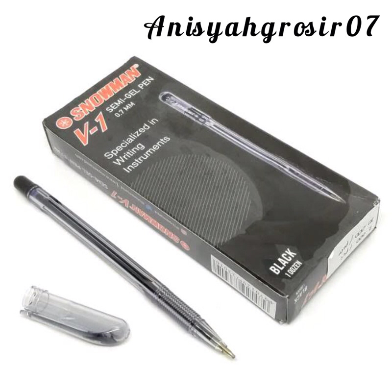 

(SATUAN) Pulpen Bulpen Semi Gel Snowman V5 V-5 tinta hitam