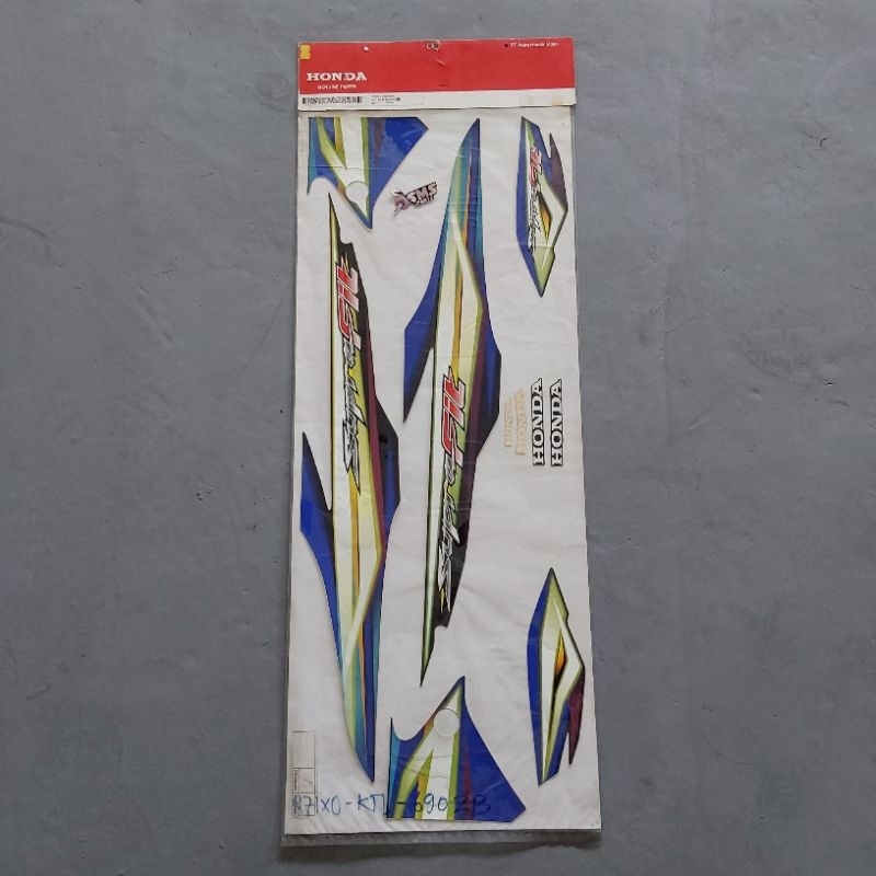 List Sticker Stripe Striping Biru Hitam Supra Fit New Original 871X0 KTL 690ZB