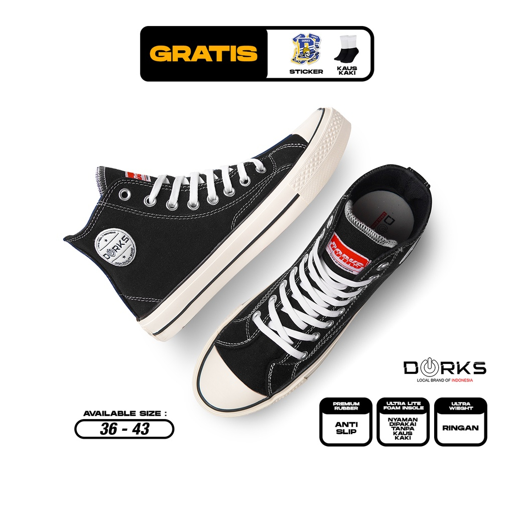 Sepatu DORKS Back To School High - Black