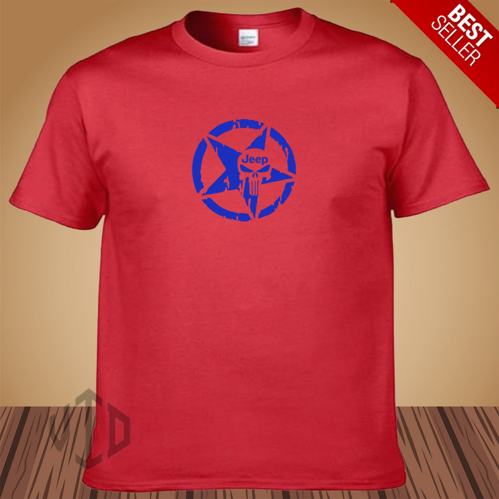 Kaos Keren Lengan Pendek LOGO JEEP STAR MOTIF BIRU Distro Premium / Kaos Murah / Kaos Ukuran Jumbo/P