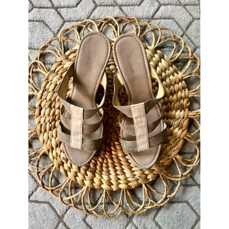 Sandal wedges fleurette preloved