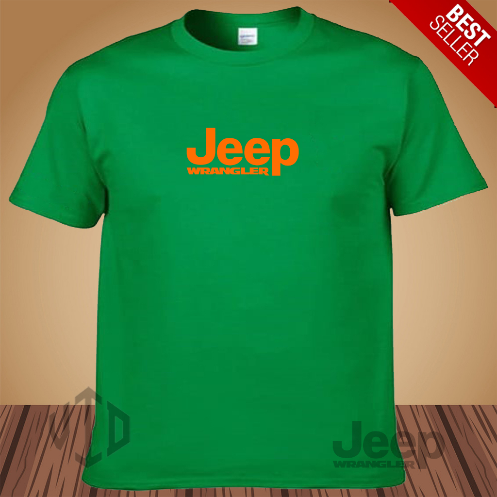 Kaos Keren Lengan Pendek LOGO JEEP WRANGLER MOTIF ORANGE Distro Premium / Kaos Murah / Kaos Ukuran J