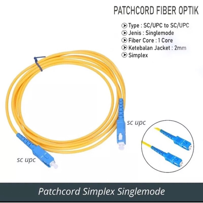 Kabel Patch Kabel Serat Optik mode tunggal Single Mode Simple Duplex