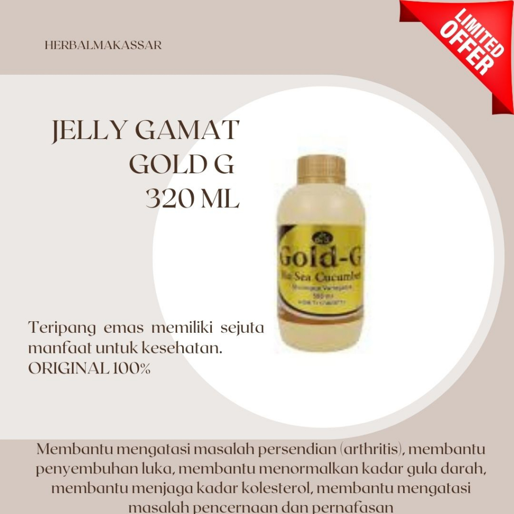Jelly Gamat Gold G Makassar kemasan 320 ml Jelly gamat emas jelly gamat gold g 320 ml