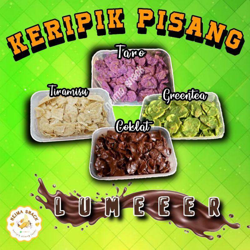 

Keripik Pisang Cokelat Asin Balado Greentea lumer 250 gr 500 gr 1 kg By Neima Snack
