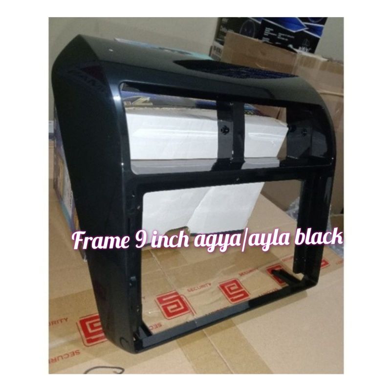 frame head unit android 9 inch mobil agya ayla hitam