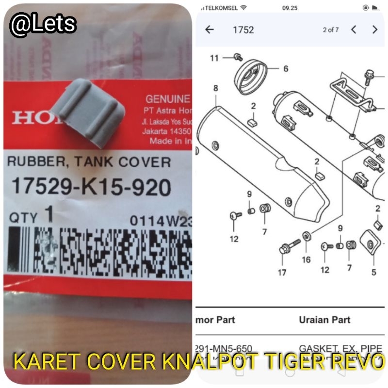 KARET COVER KNALPOT TIGER REVO