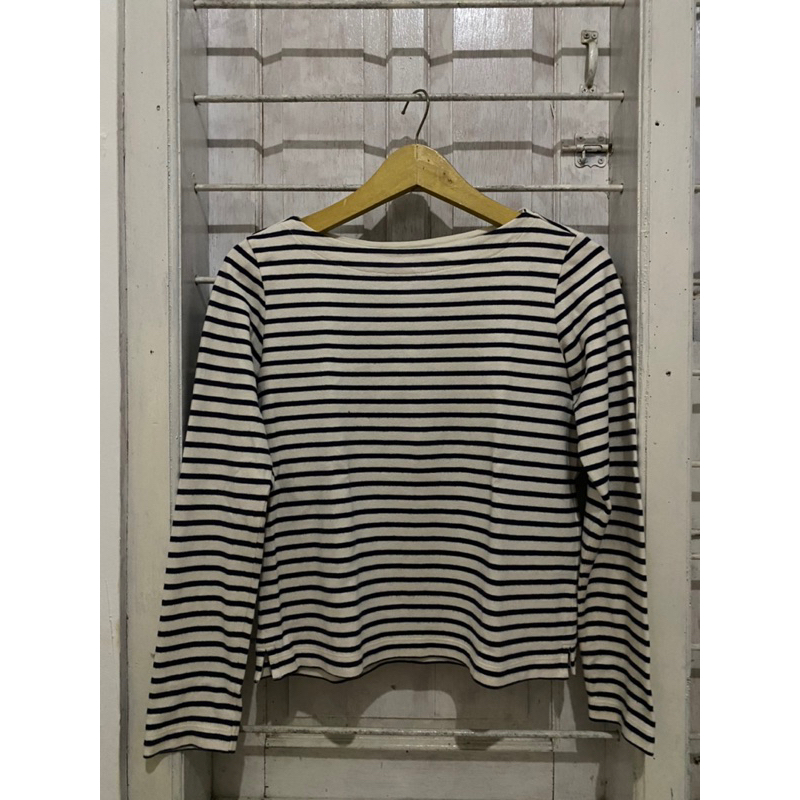 kaos panjang crop belang