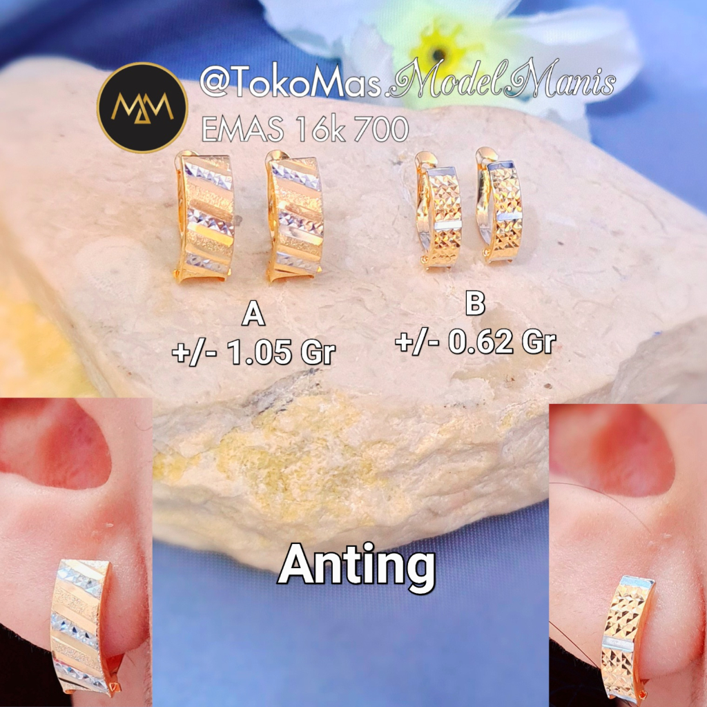 Anting Jepit Bangkok Emas Kuning 700 kadar 16k