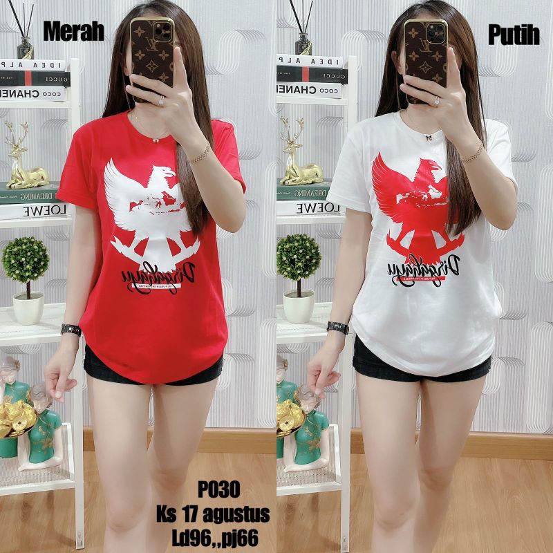 P030 KAOS KATUN MERAH PUTIH 17 AGUSTUS