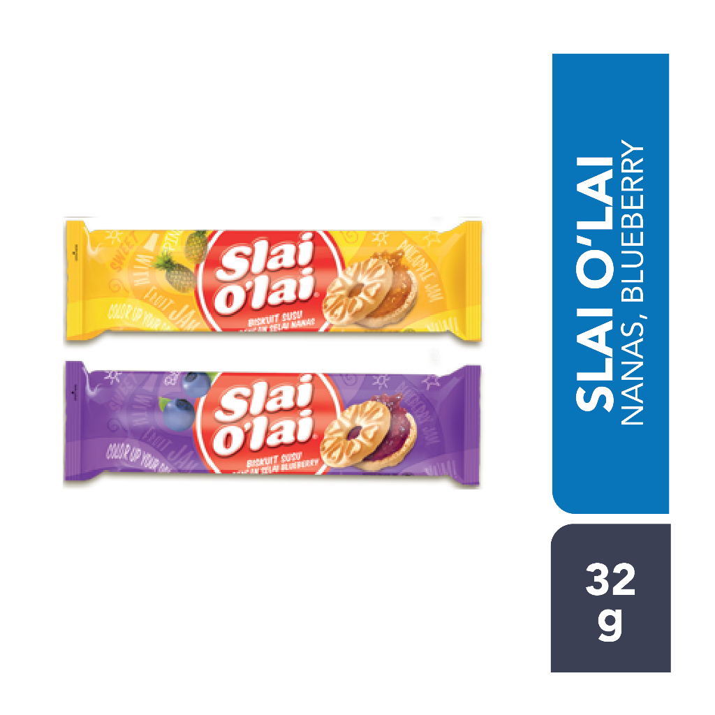 

Biskuit Roma Slai Olai Pineapple/Blueberry 1pack isi 10pcs