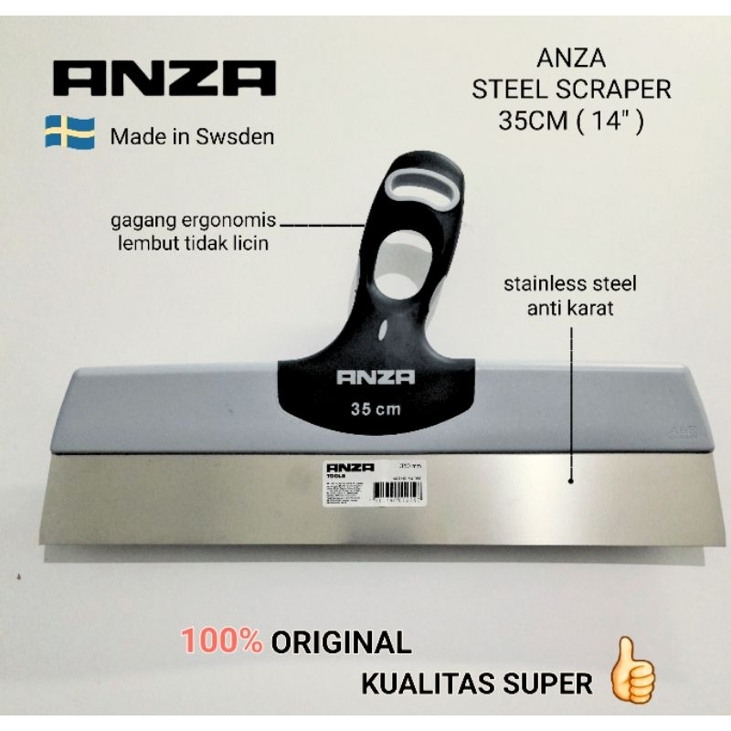 RASKAM T STAINLESS STEEL ROSKAM SKIM PLAMIR ACIAN ANZA 35CM ASLI