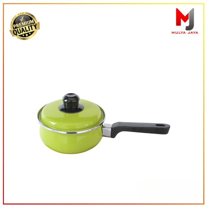 Mulya Jaya Panci Susu Enamel 16Cm Gagang Satu