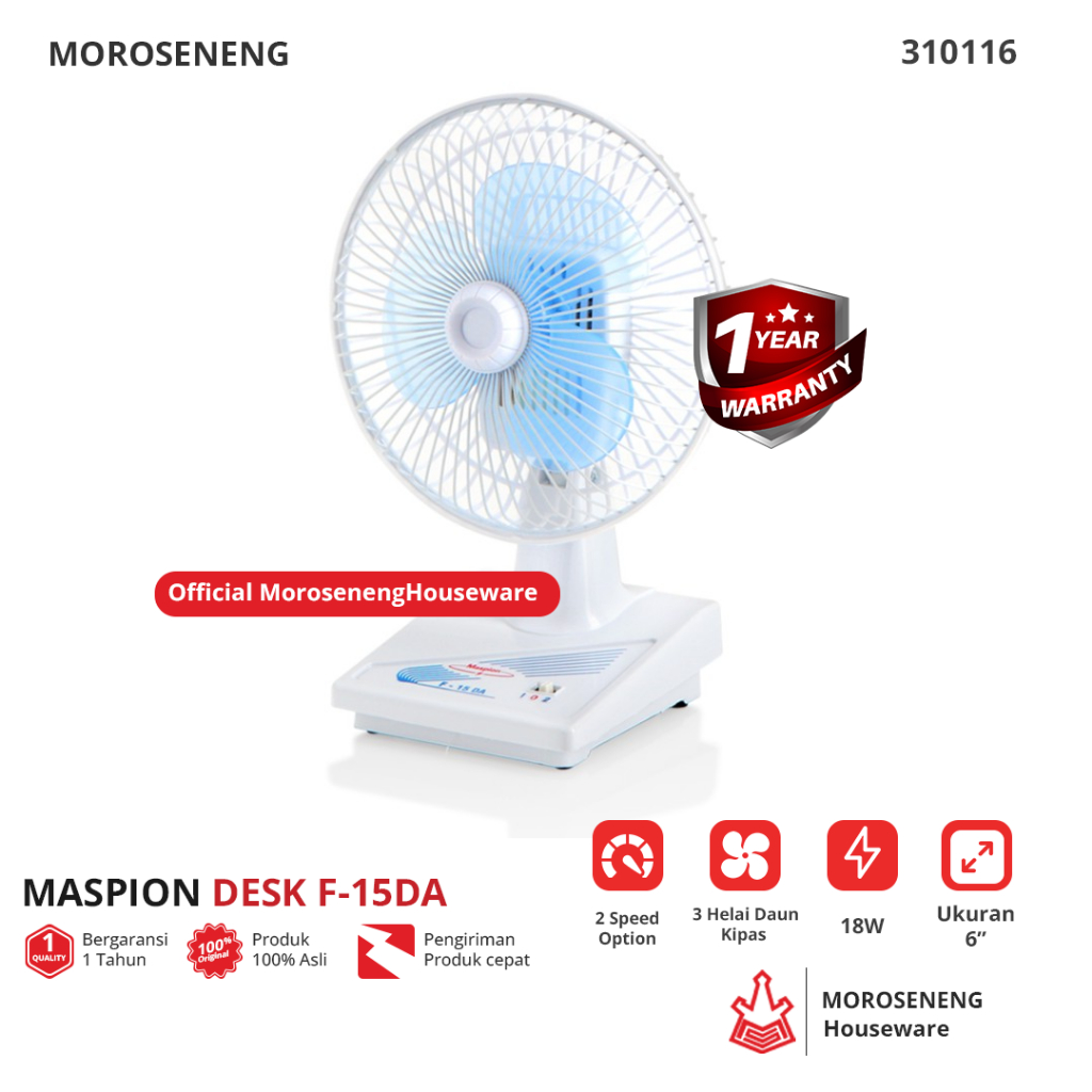 Kipas Angin Mini Maspion Desk f 15DA Garansi Resmi