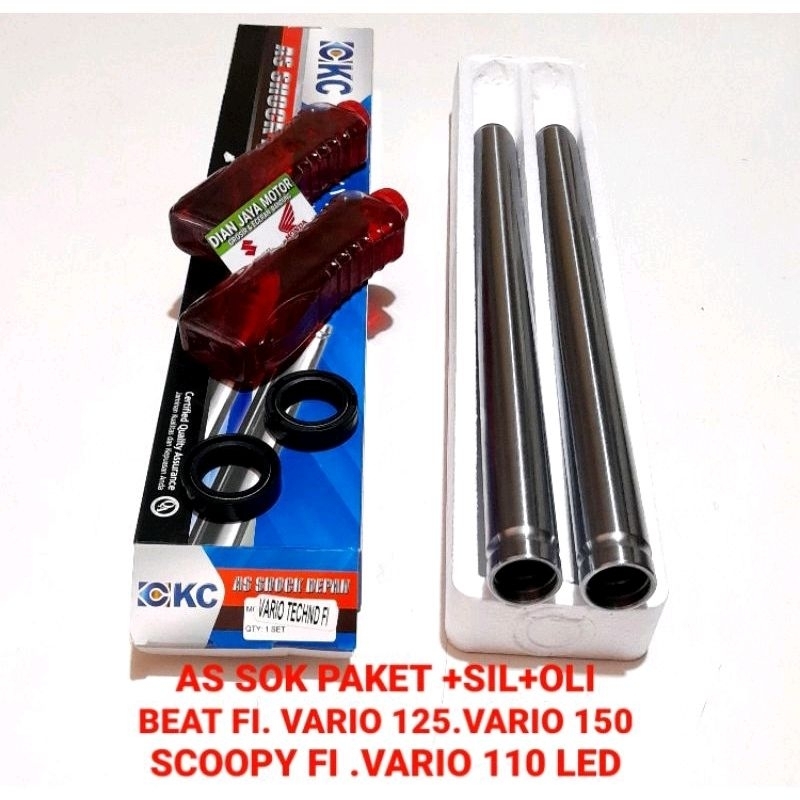 AS SOK SET +SIL +OLI SOK HONDA BEAT FI SCOOPY FI VARIO 125 VARIO 150 KZL MEREK KC  SHOCK BREAKER DEP