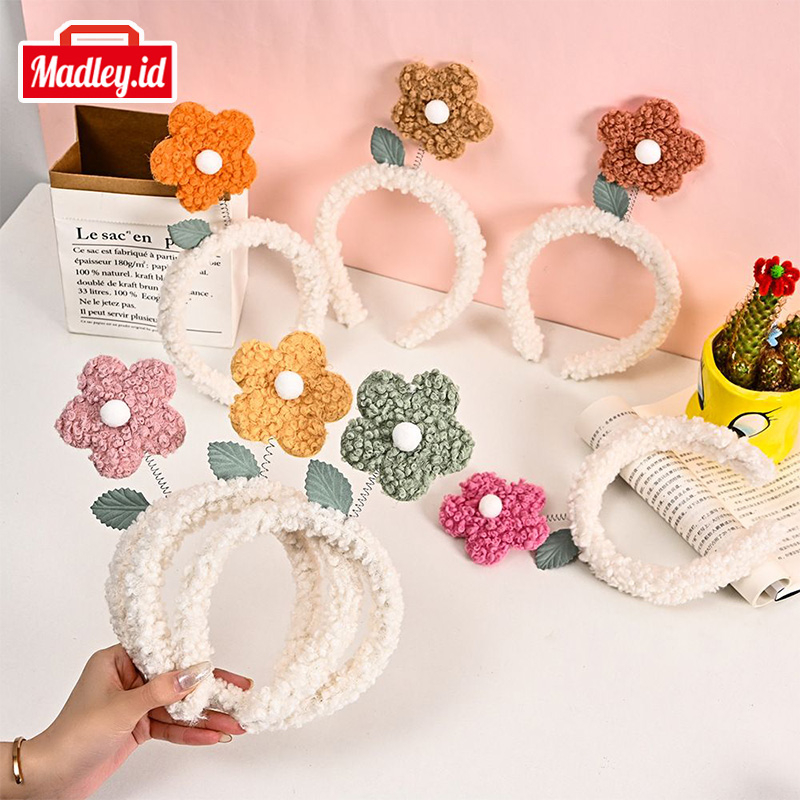 MAdley HairBand Gilr Bondu Bulu Wanita Lucu Bando Fahsion Perempuan Korea Cocok Utk Anak &amp; Dewasa BND24