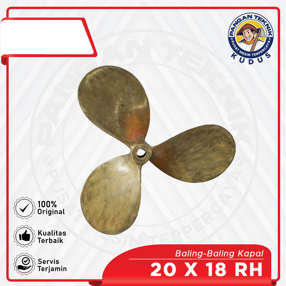 BALING-BALING KAPAL 3 DAUN 18 X20 1 1/4" | KIPAS 3 DAUN 1 1/4 INCH | PROPELER KAPAL"