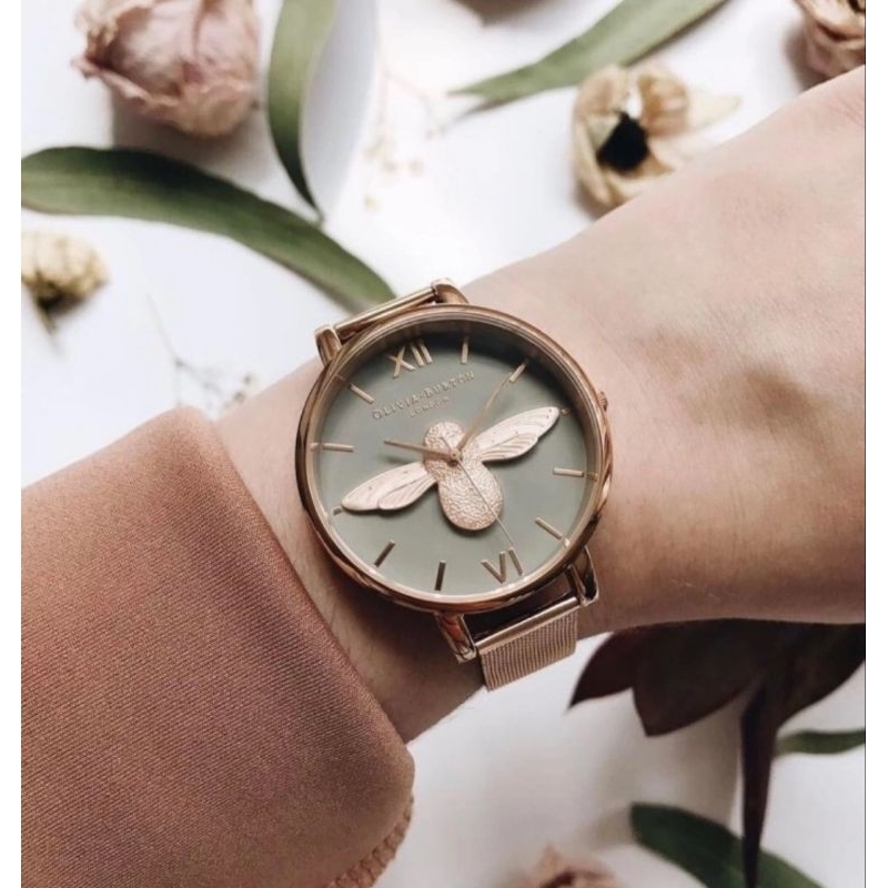 Jam Tangan Wanita Olivia Burton 3D Rosegold