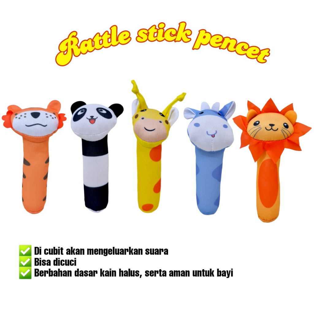 Rattle boneka hewan panda Mainan Bayi Anak Boneka Rattle Stick Animal Bunyi Mainan Boneka Tangan Bayi