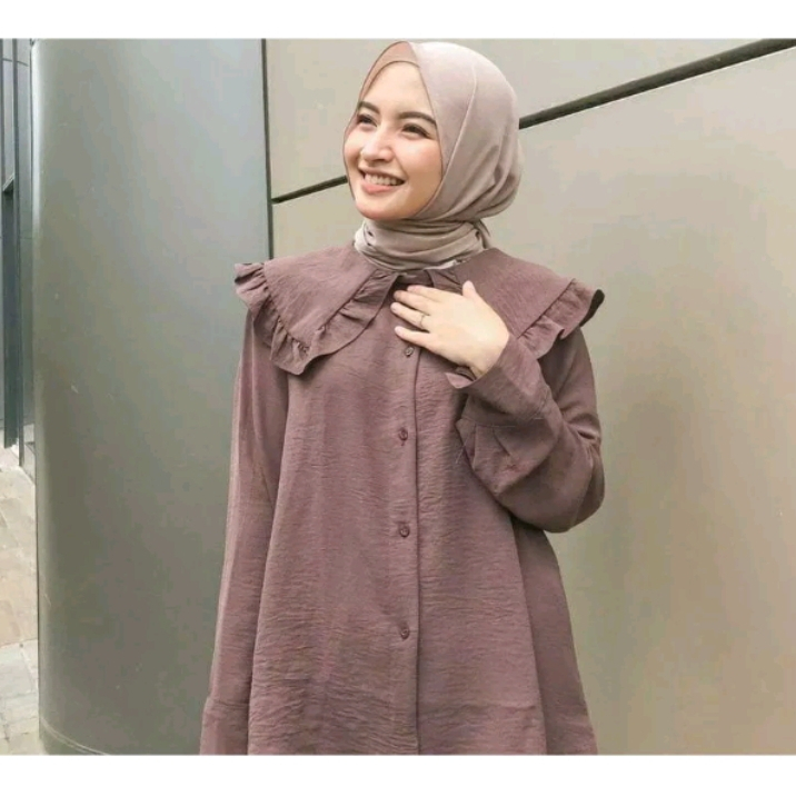 Blouse terbaru rempel kerah crinkle airflow