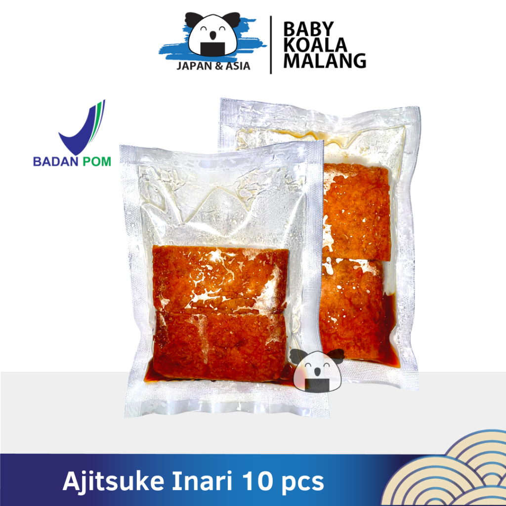 

AJITSUKE INARI AGE Kulit Tahu Jepang 10 pcs | Kantung Tahu Goreng Berbumbu Untuk Sushi