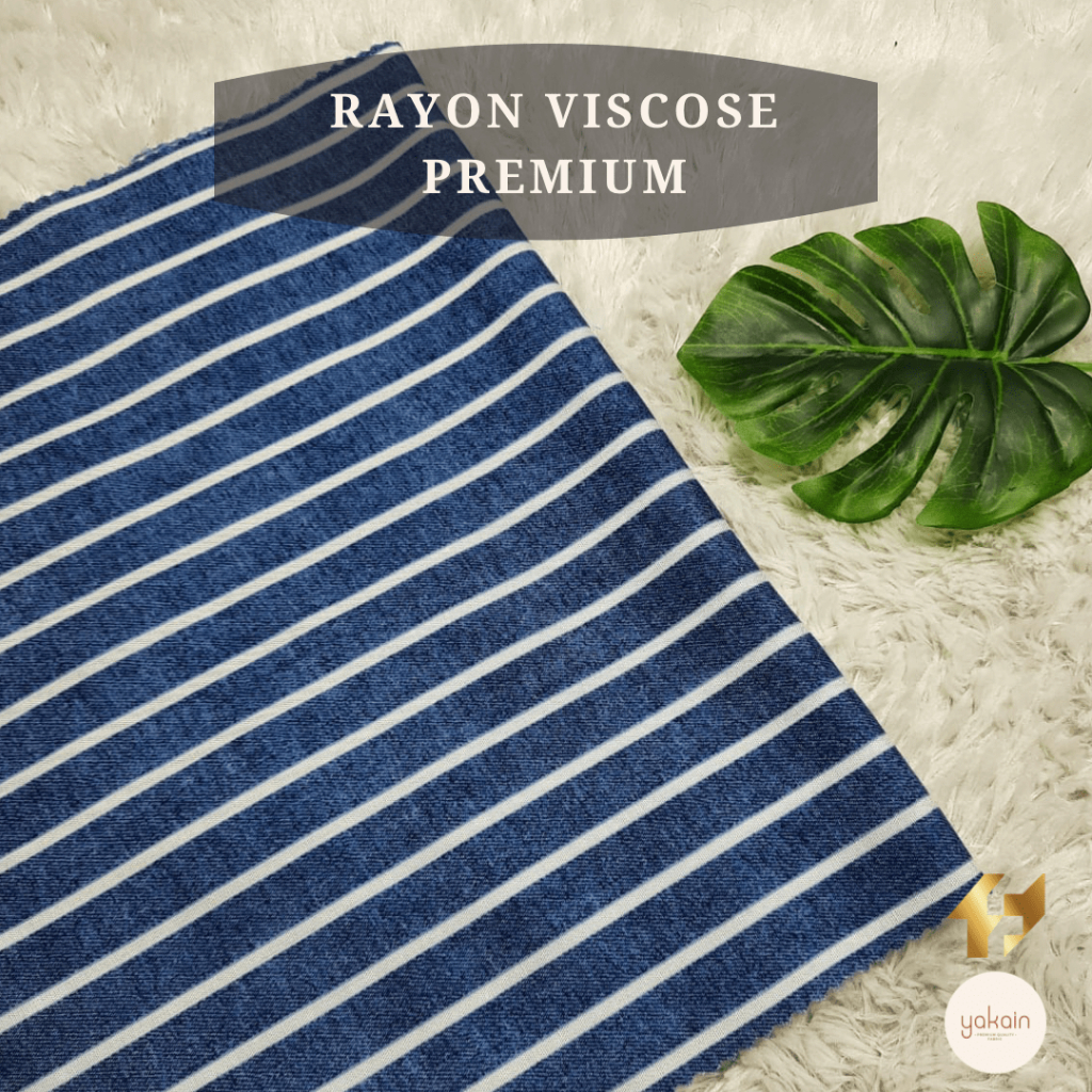 Kain Rayon Viscose Premium FAMAS (100% Rayon) - Denim Salur Navy