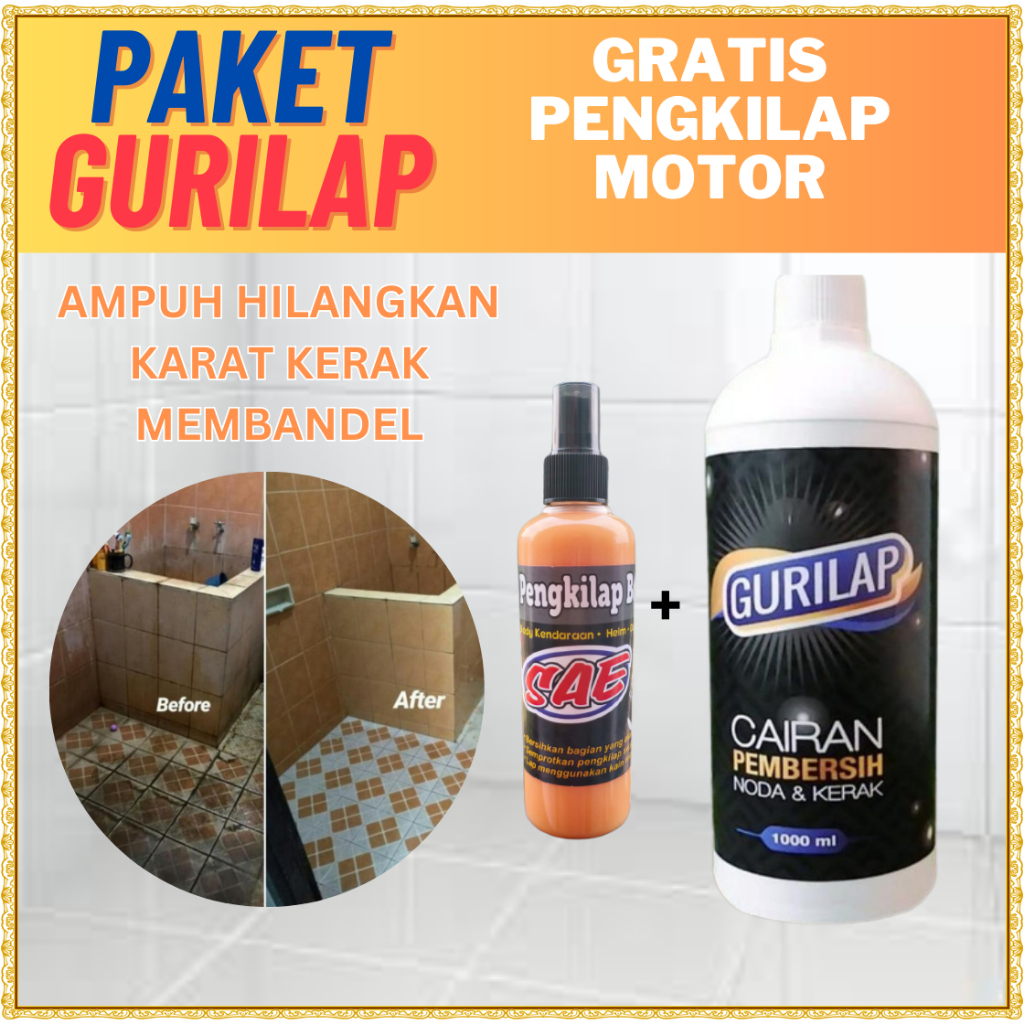 COD Gurilap Pembersih Wc Kamar Mandi Peluntur Karat Kerak Lumut Lantai Keramik Pembersih Noda Metal 