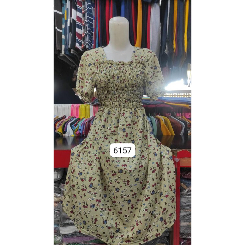 DASTER KERUT PENDEK/DASTER KERUT DADA BALI / ALL SIZE L WARNA RANDOM BAHAN RAYON MOTIF BUNGA MAWAR