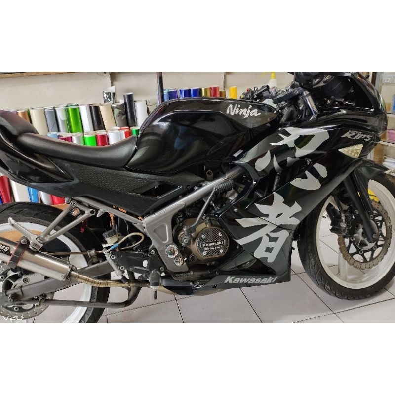 stiker huruf kanji silver ninja rr new