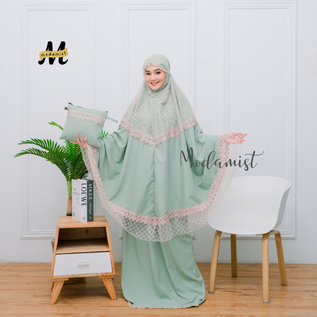 Mukena Dewasa Katun Premium - Tile Brukat Mewah