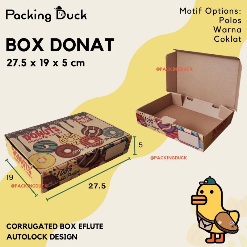 

(MIN ORDER 25 PCS) BOX DONAT / BOX DONAT MOTIF / BOX DONAT POLOS