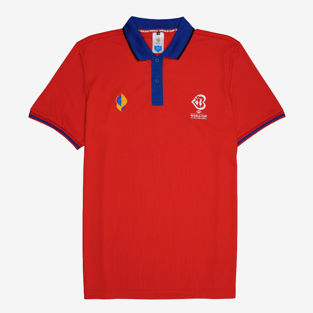 Polo Merchandise FIBA World Cup 2023 REGULAR Blue Stripped On Red HFR020301 Hoops Indonesia