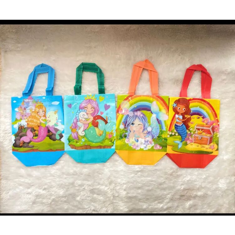 

Goodie Bag Tas Kantong Kain Souvenir Hampers Ulang Tahun Tema Mermaid /Duyung