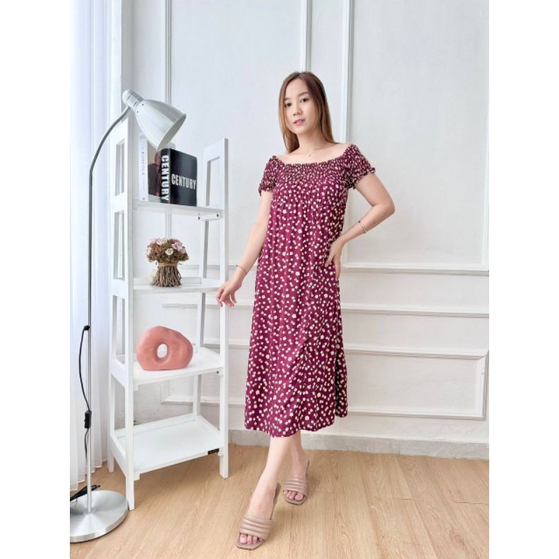 daster bali wilona amika maroon