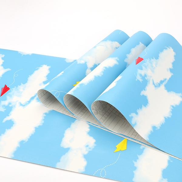 10 Meter Wallpaper Stiker Dinding Kamar Tidur Ruang Tamu Aesthetic Motif Awan Pesawat