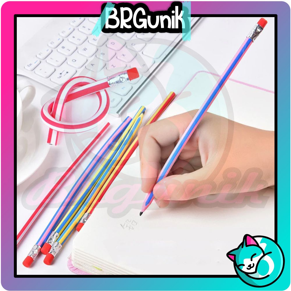

BRGUNIK Pensil Flexsible Lentur Pensil Gulung Unik Lucu S069