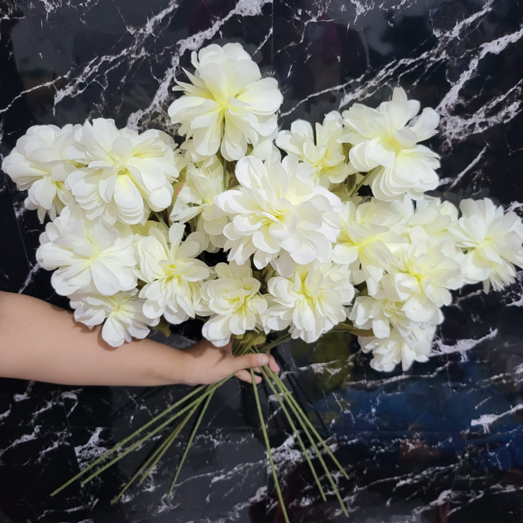 Bunga Mawar Artificial Gompie 3 Kuntum Bunga Hias Dekorasi