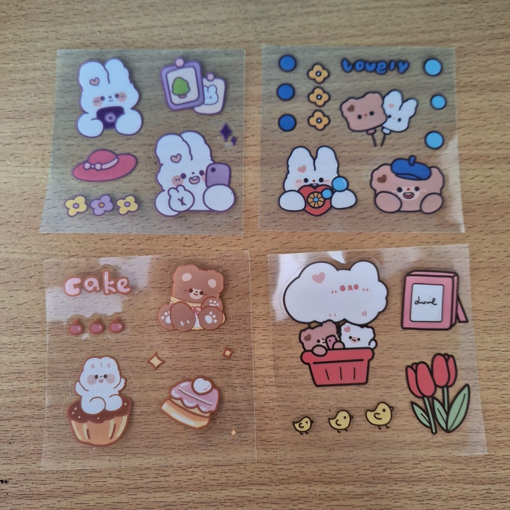 Stiker 3D timbul Resin Clay Karet| Stiker Lucu 2D untuk Botol Minum | Stiker Aesthetic | Tempelan Dompet HP | Stiker Sandal