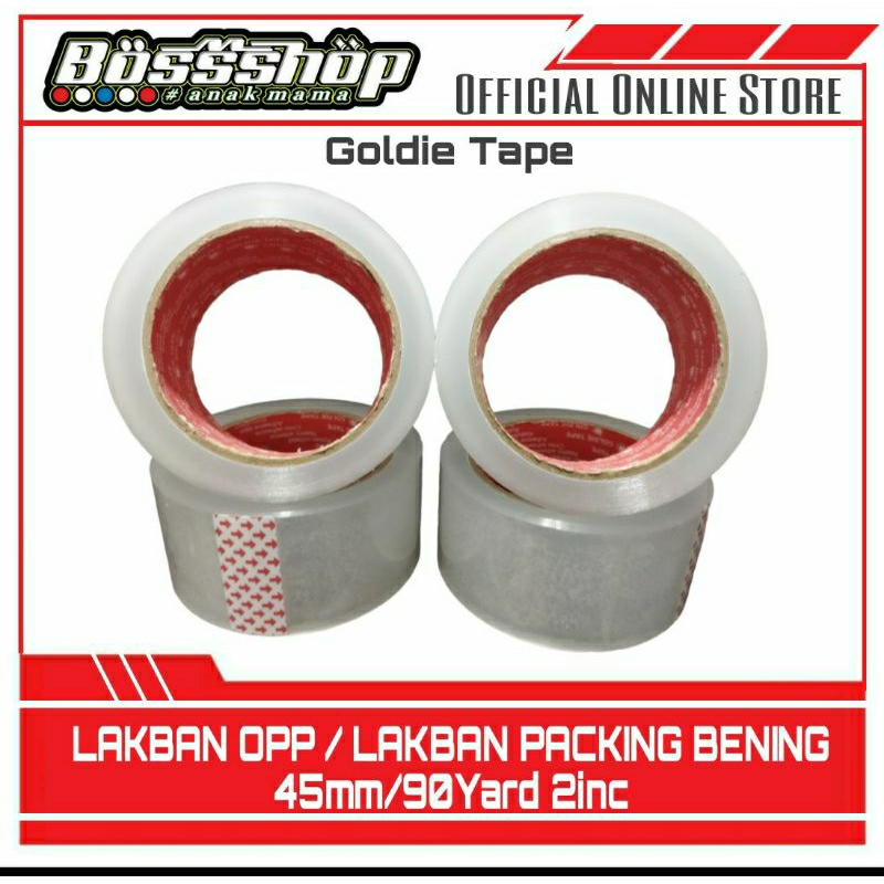 

Lakban OPP BENING Lakban Goldie Tape 45mm 90yard 2 inch Kualitas DAIMARU TAPE Satuan