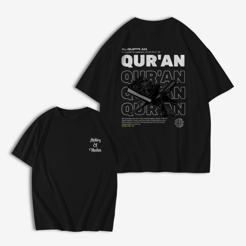 KAOS DAKWAH ISLAM PREMIUM | AL-QUR'AN | HITAM
