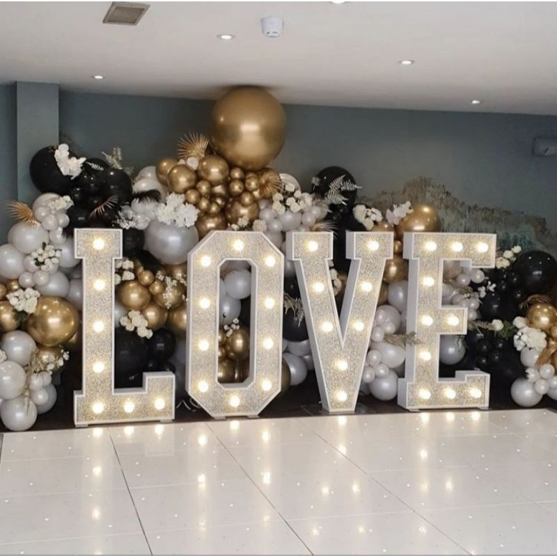 Huruf/angka 3d lampu bohlam dekorasi Styrofoam