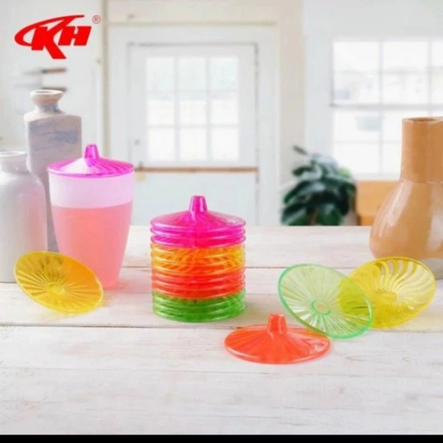 12pcs)Tutup Gelas Mika Bening Premier Kh